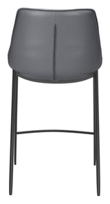 ZUO Magnus Counter Stool (Set of 2) Dark Gray & Black