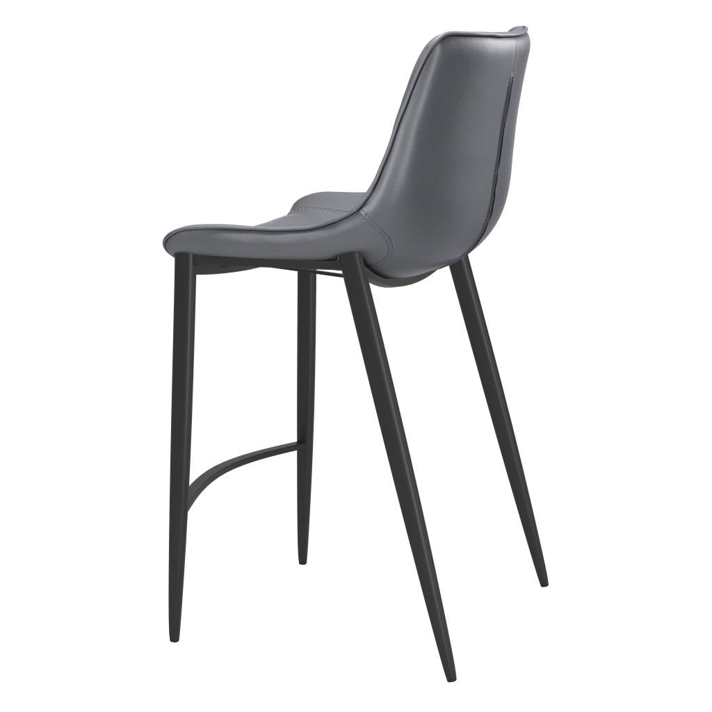 ZUO Magnus Counter Stool (Set of 2) Dark Gray & Black
