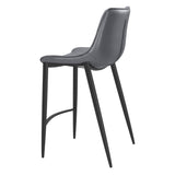 ZUO Magnus Counter Stool (Set of 2) Dark Gray & Black