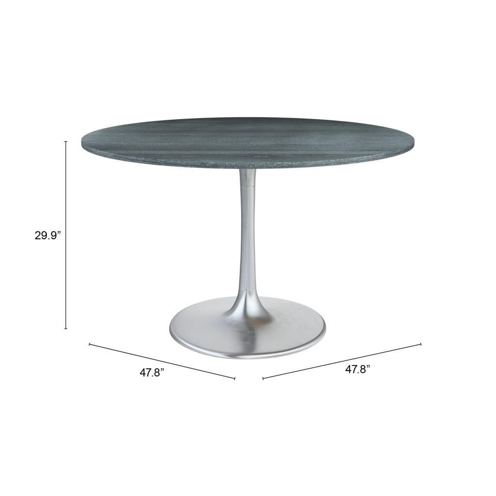 ZUO Metropolis Dining Table Gray & Silver