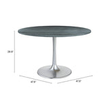 ZUO Metropolis Dining Table Gray & Silver