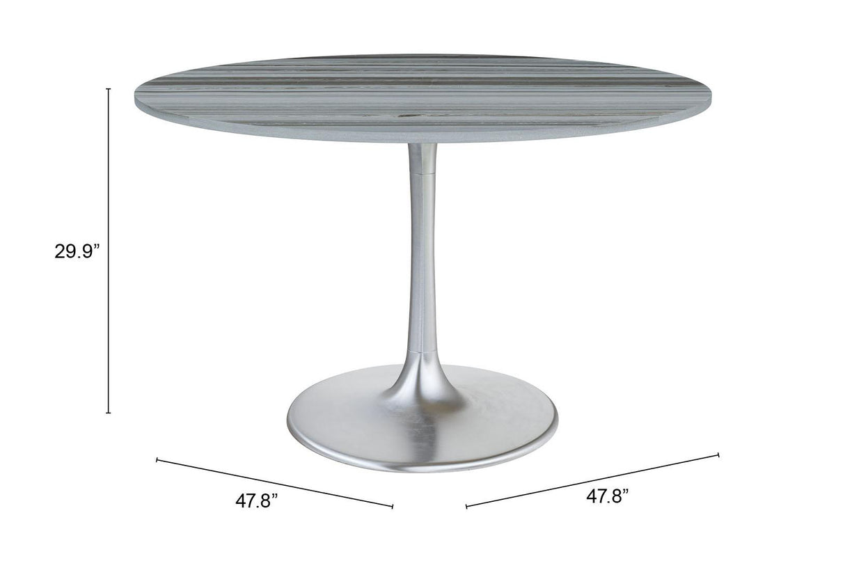 ZUO Star City Dining Table Gray & Silver