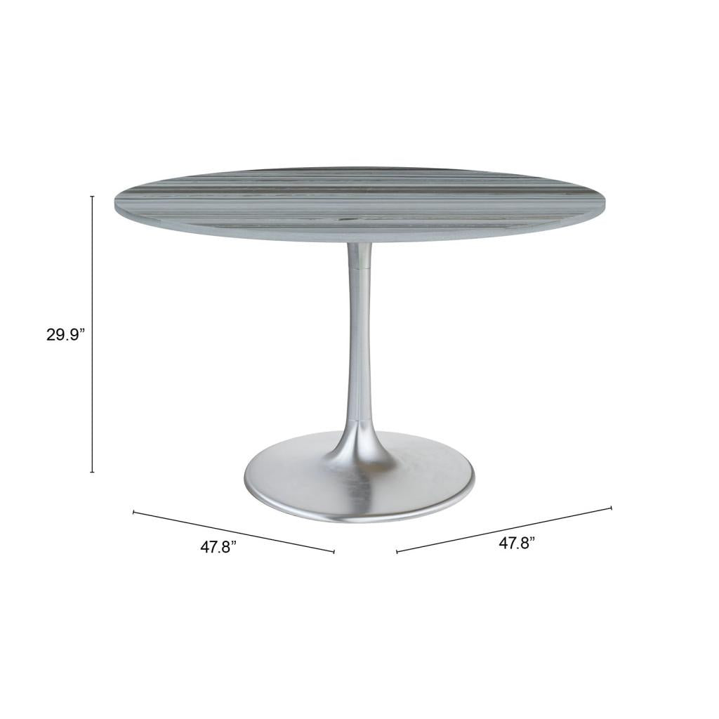 ZUO Star City Dining Table Gray & Silver