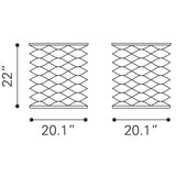 ZUO Duke Side Table White & Antique Bronze