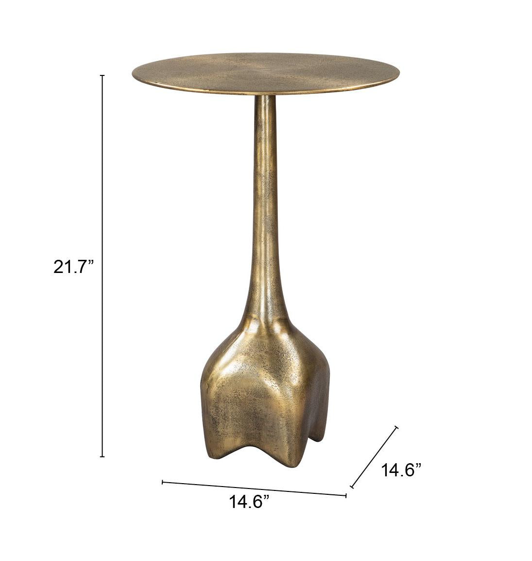 ZUO Lexi Side Table Antique Brass