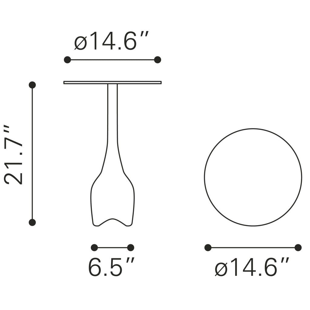 ZUO Lexi Side Table Antique Brass