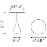 ZUO Lexi Side Table Antique Brass