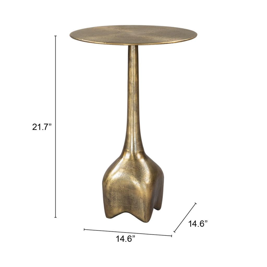 ZUO Lexi Side Table Antique Brass