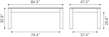 ZUO Bonker 3 in 1 Table Brown