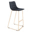 ZUO Adele Barstool (Set of 2) Black & Gold