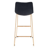 ZUO Adele Barstool (Set of 2) Black & Gold