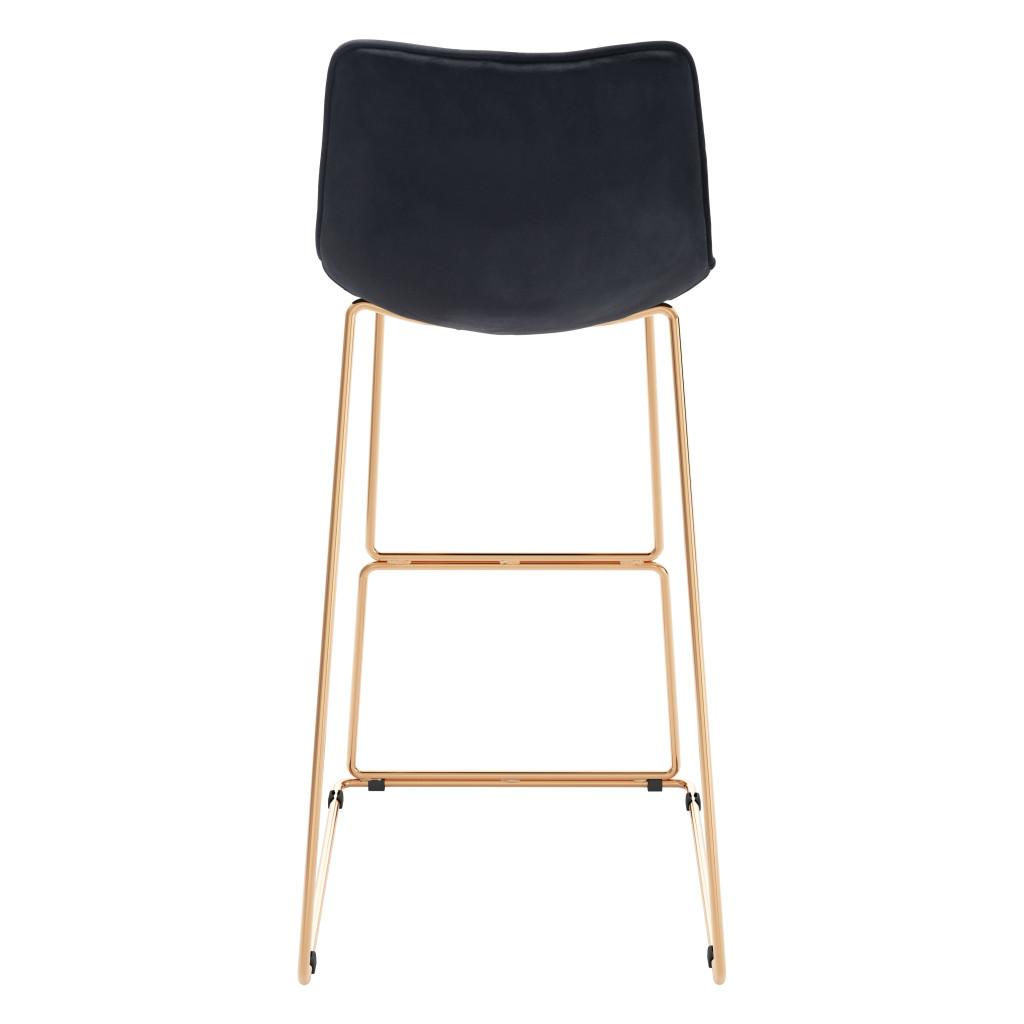 ZUO Adele Barstool (Set of 2) Black & Gold