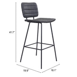 ZUO Boston Barstool (Set of 2) Vintage Black