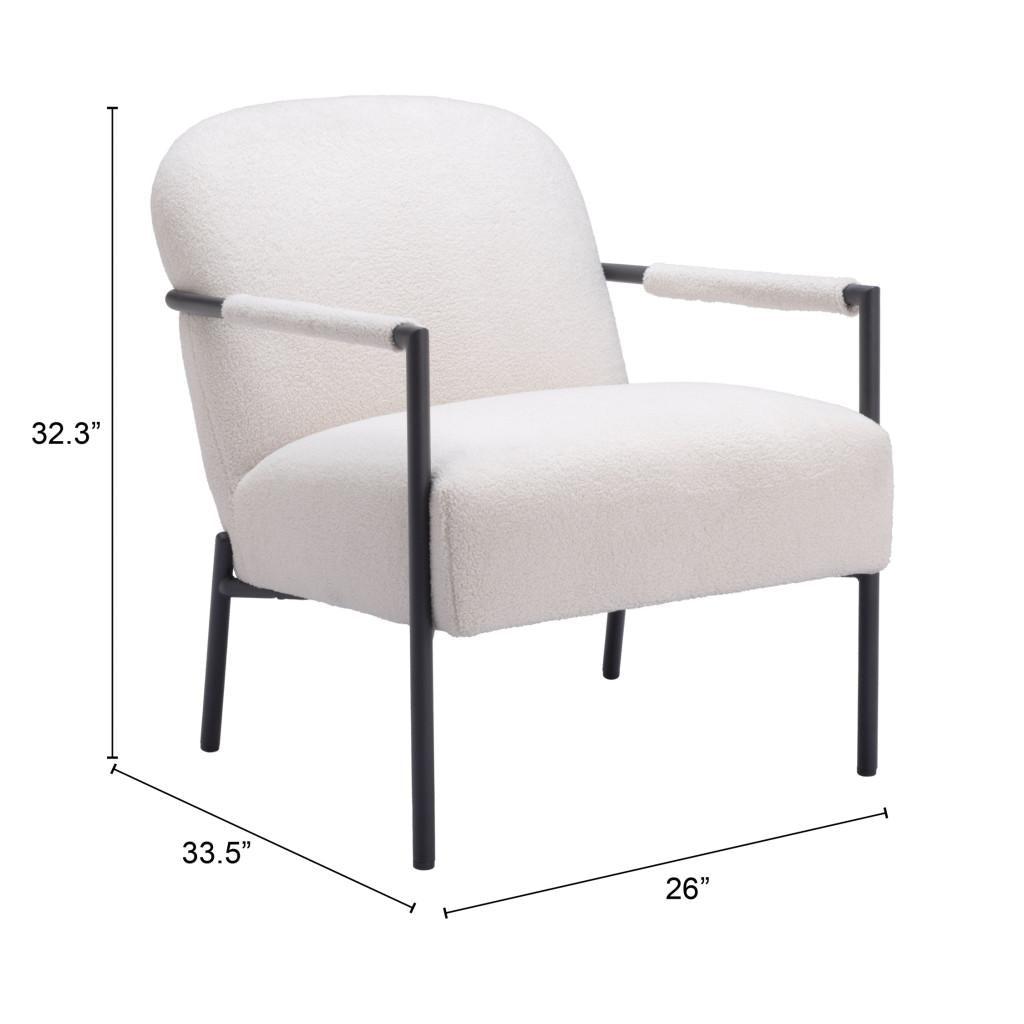 ZUO Chicago Accent Chair Ivory