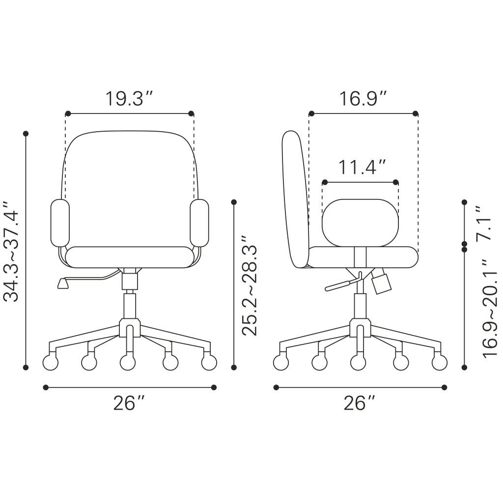 ZUO Lionel Office Chair Olive Green