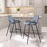 ZUO Desi Counter Stool (Set of 2) Azure Gray