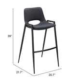 ZUO Desi Barstool (Set of 2) Black