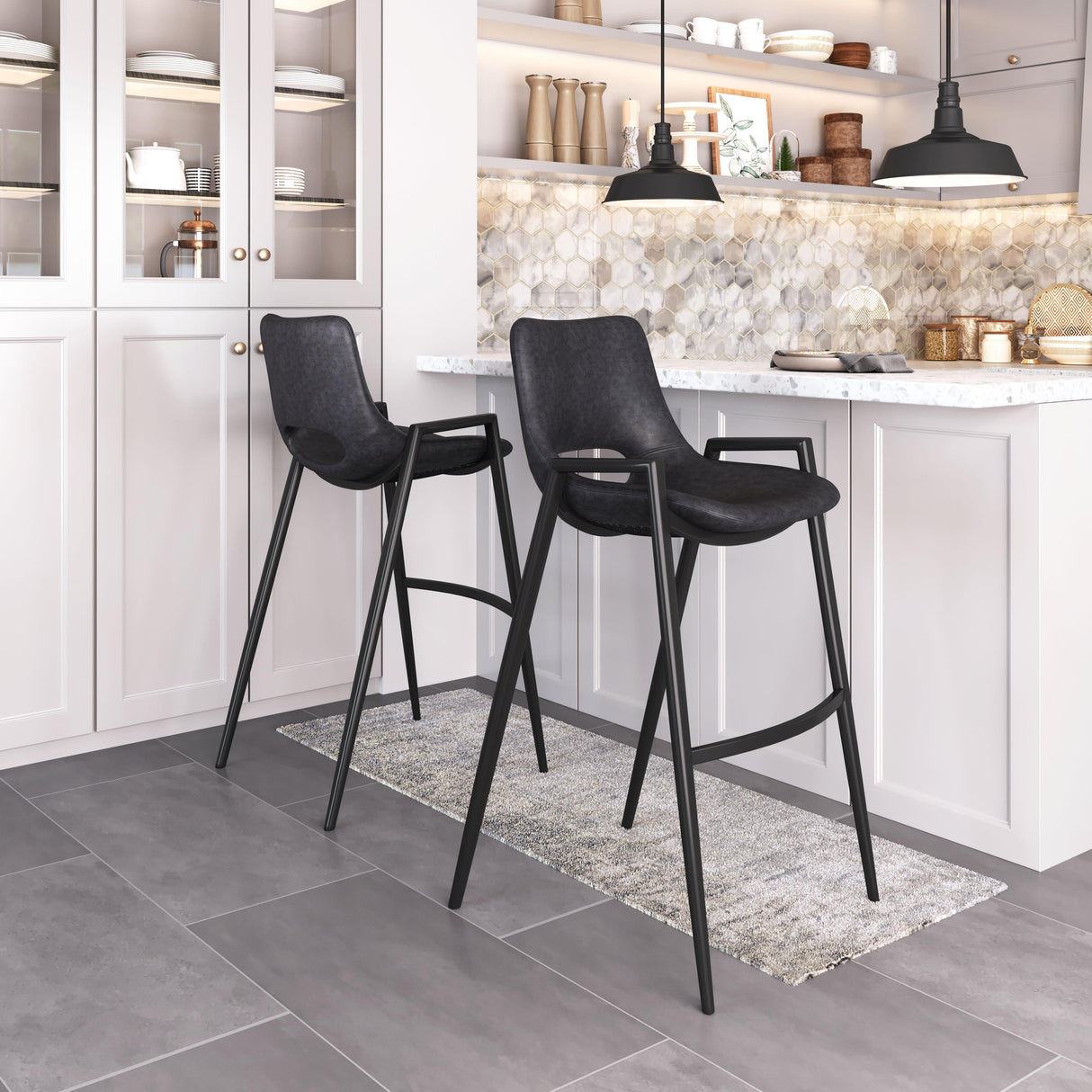 ZUO Desi Barstool (Set of 2) Black