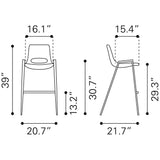 ZUO Desi Barstool (Set of 2) Black