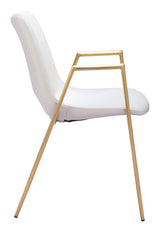 ZUO Desi Dining Chair (Set of 2) White & Gold