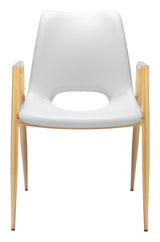 ZUO Desi Dining Chair (Set of 2) White & Gold