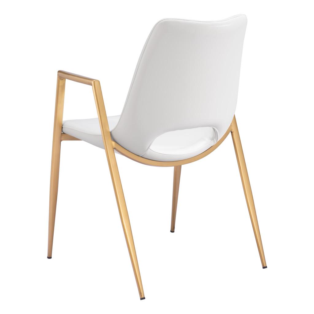 ZUO Desi Dining Chair (Set of 2) White & Gold