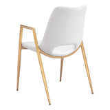 ZUO Desi Dining Chair (Set of 2) White & Gold