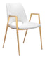 ZUO Desi Dining Chair (Set of 2) White & Gold