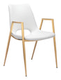 ZUO Desi Dining Chair (Set of 2) White & Gold