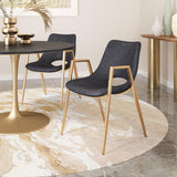 ZUO Desi Dining Chair (Set of 2) Black & Gold