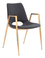 ZUO Desi Dining Chair (Set of 2) Black & Gold