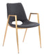 ZUO Desi Dining Chair (Set of 2) Black & Gold