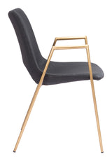 ZUO Desi Dining Chair (Set of 2) Black & Gold