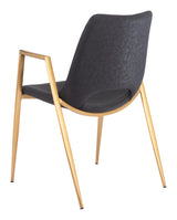 ZUO Desi Dining Chair (Set of 2) Black & Gold