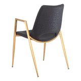 ZUO Desi Dining Chair (Set of 2) Black & Gold