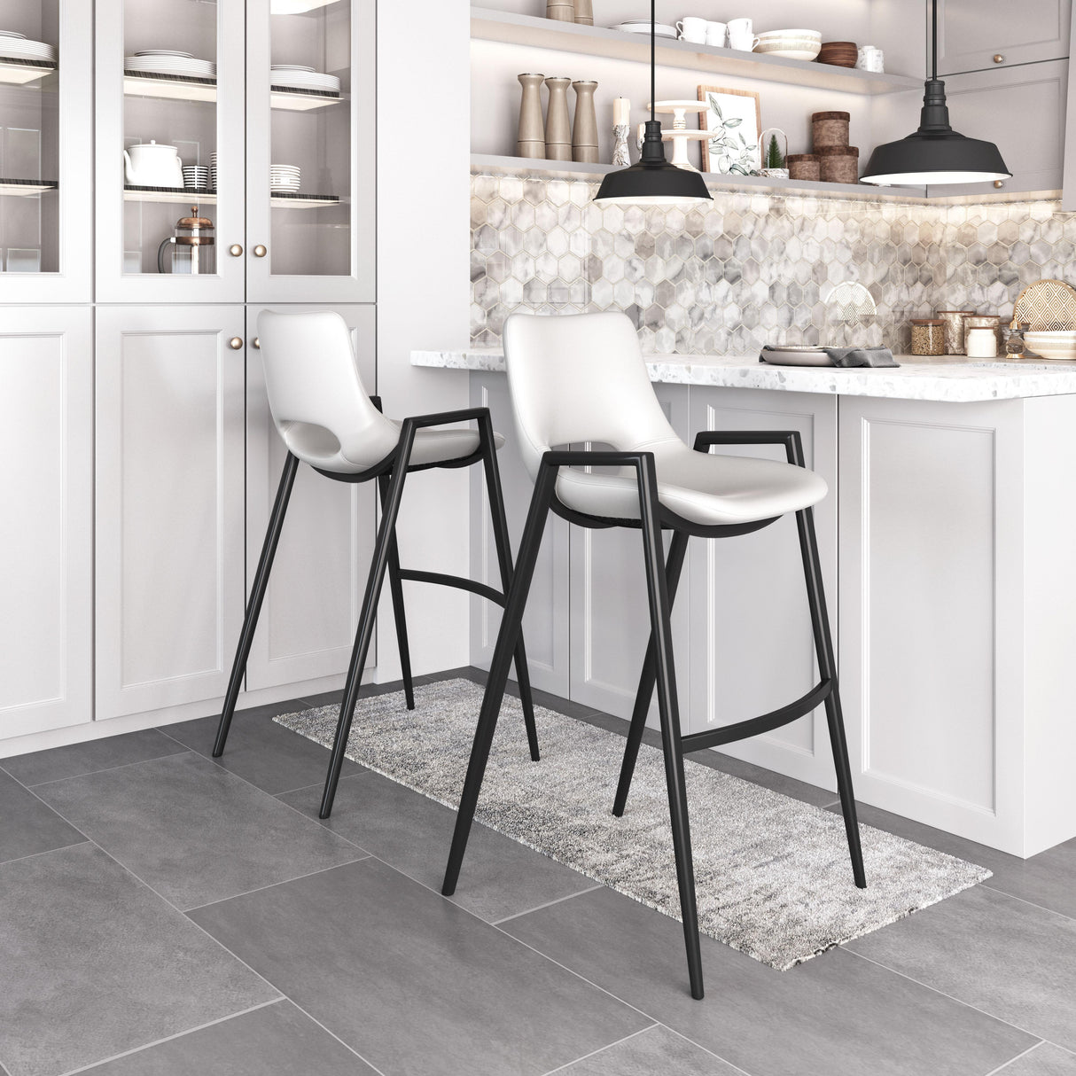 ZUO Desi Barstool (Set of 2) White