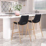 ZUO Desi Counter Stool (Set of 2) Black & Gold