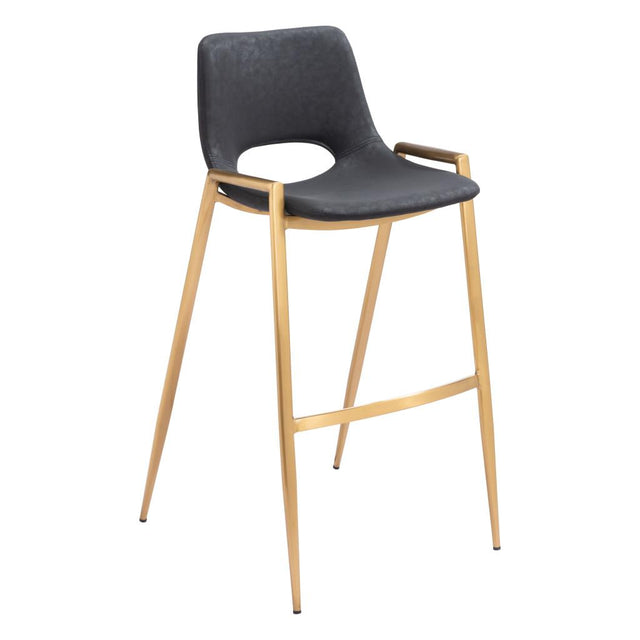ZUO Desi Barstool (Set of 2) Black & Gold