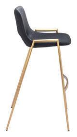 ZUO Desi Barstool (Set of 2) Black & Gold