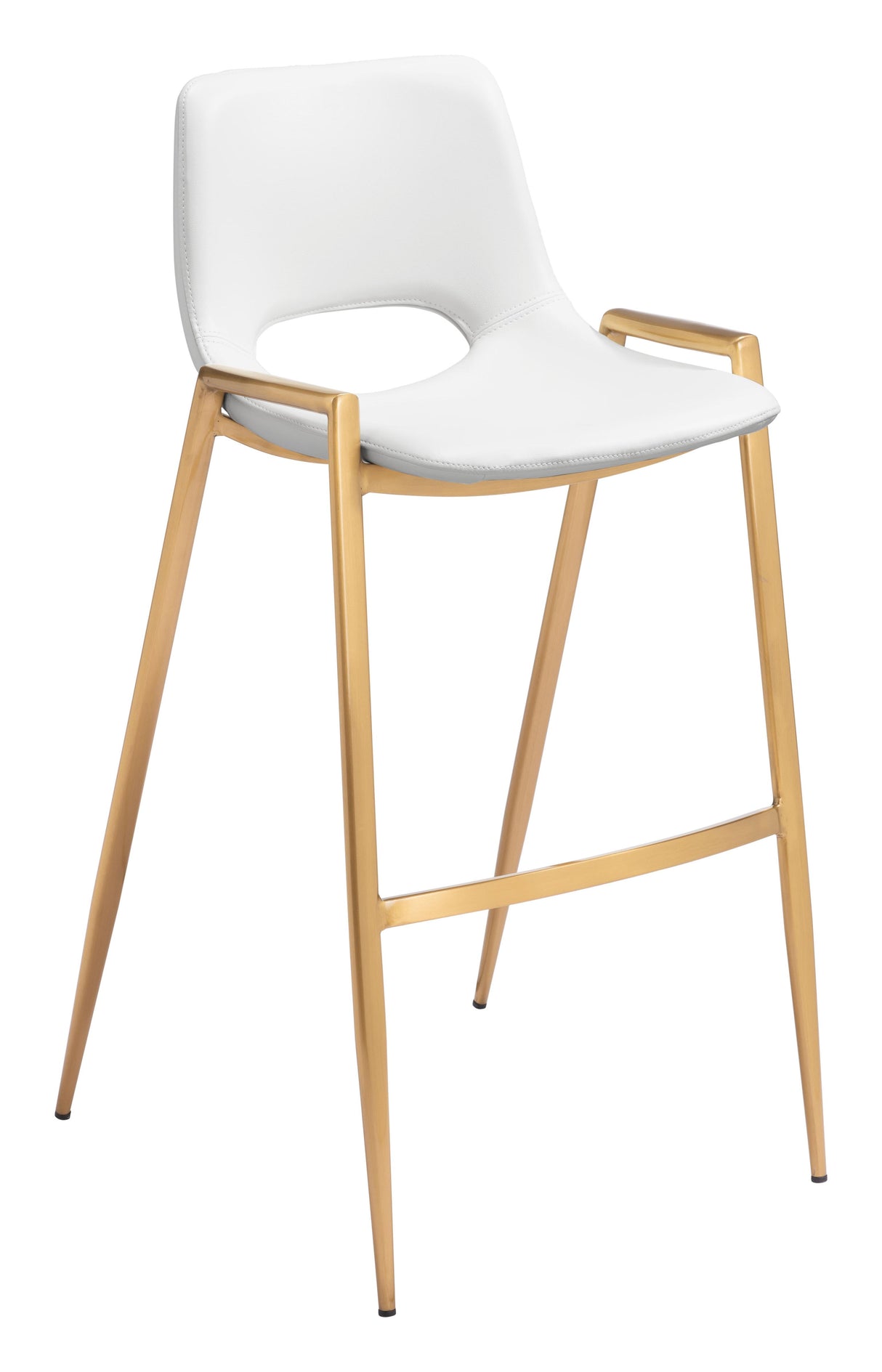 ZUO Desi Barstool (Set of 2) White & Gold
