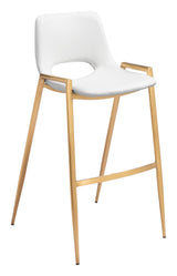 ZUO Desi Barstool (Set of 2) White & Gold