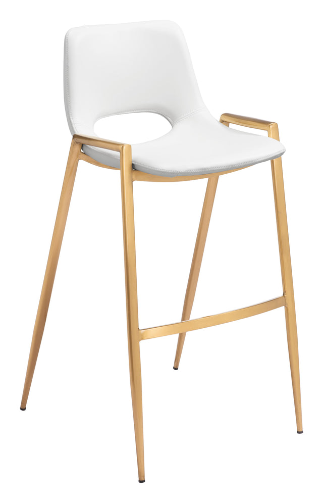 ZUO Desi Barstool (Set of 2) White & Gold