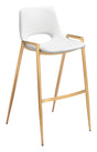 ZUO Desi Barstool (Set of 2) White & Gold