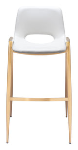 ZUO Desi Barstool (Set of 2) White & Gold