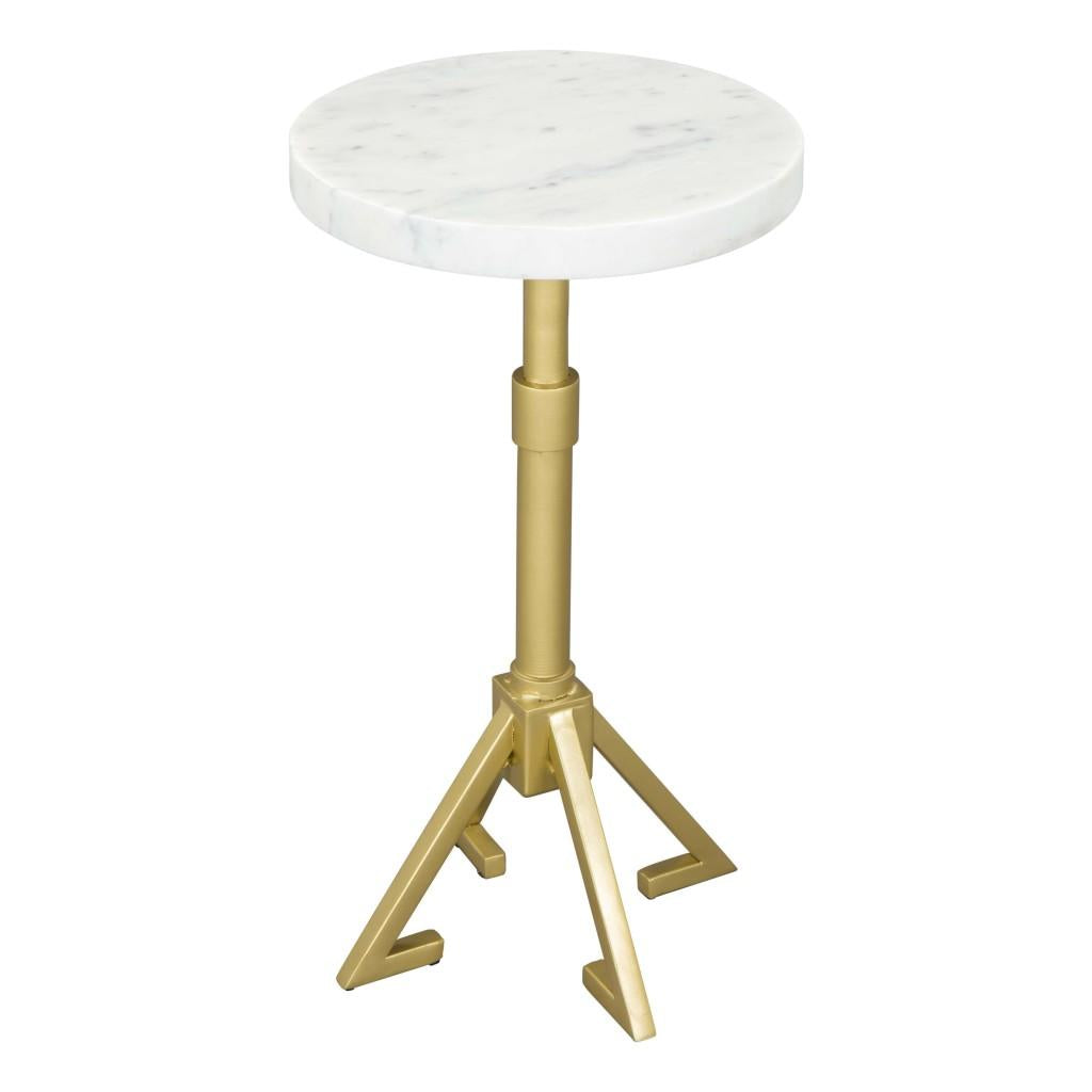 ZUO Maurice Side Table White & Gold