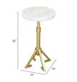 ZUO Maurice Side Table White & Gold