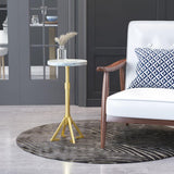 ZUO Maurice Side Table White & Gold