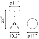 ZUO Maurice Side Table White & Gold