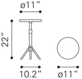 ZUO Maurice Side Table White & Gold