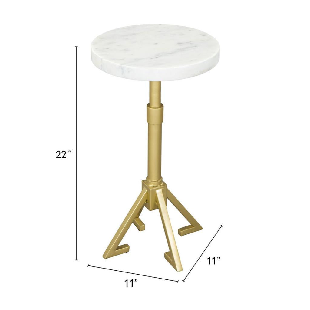 ZUO Maurice Side Table White & Gold